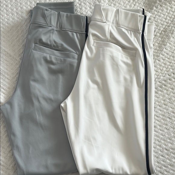 Bundle of 2 Nike White and gray baseball Pants with Black Accents - Picture 14 of 16